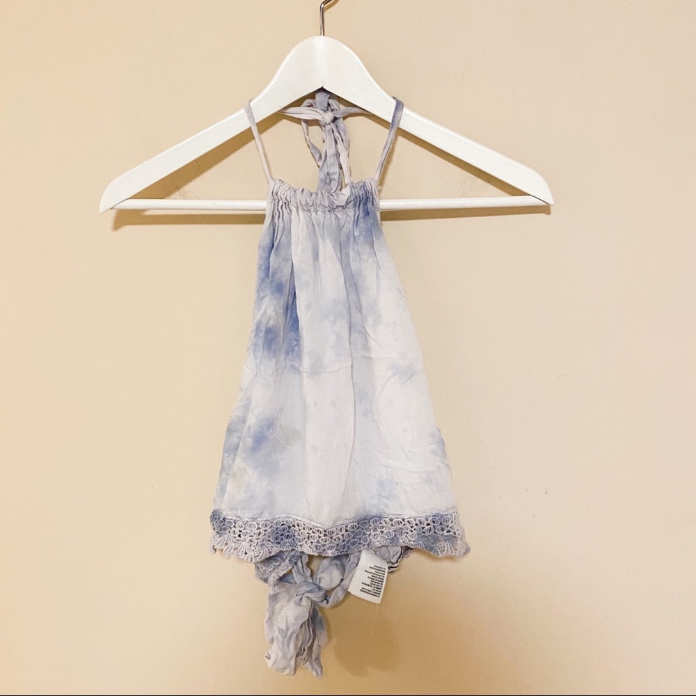 American Eagle Tie Die Halter Top with Crochet Hem - Picture 2 of 6